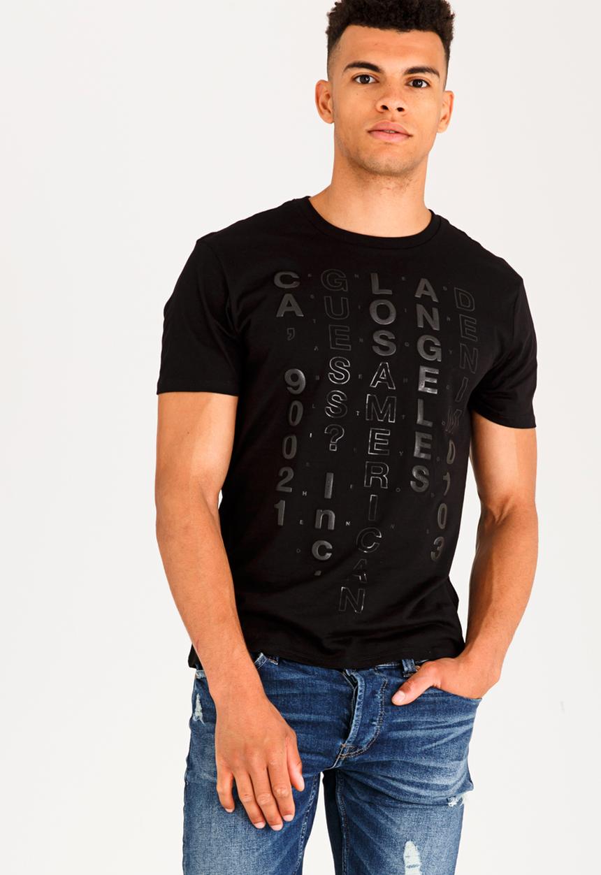 GUESS - Text Edit Crew Tee Black