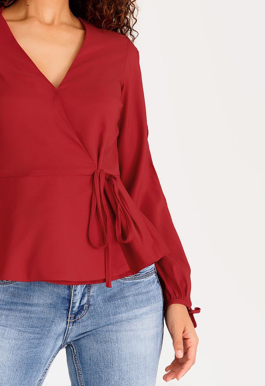 SISSY BOY - Wrap Blouse Red