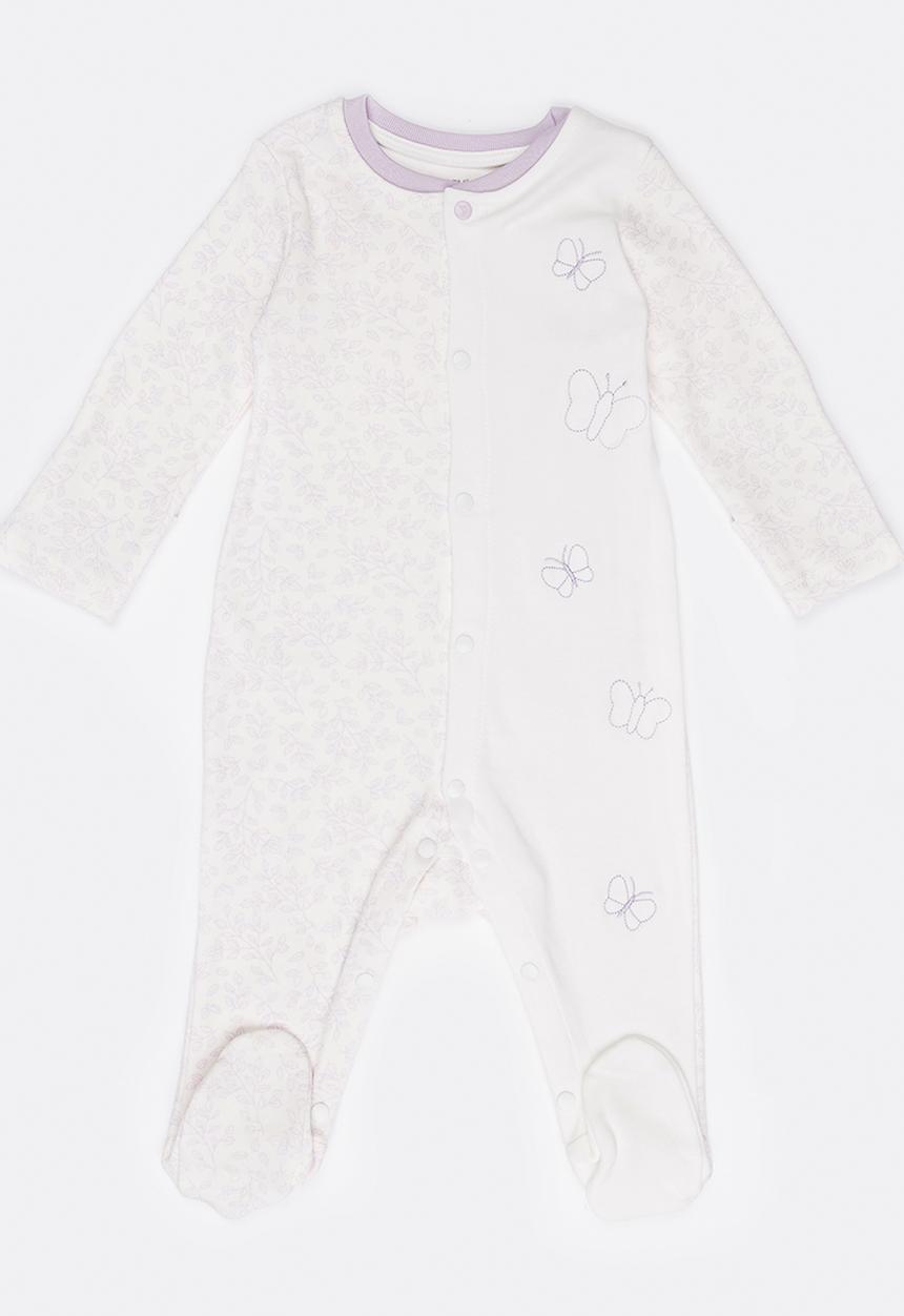 Baby Corner - Girls  Sleepsuit White