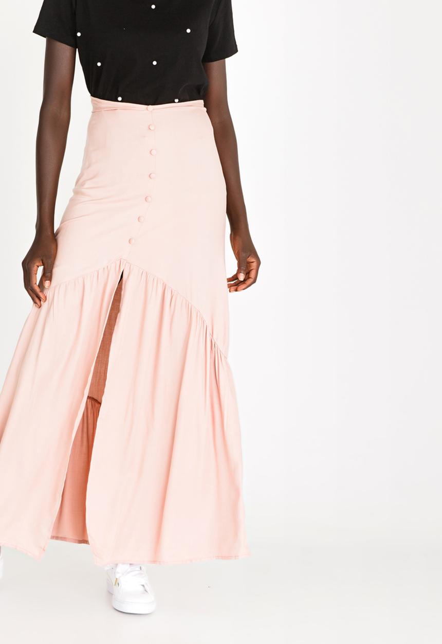 STYLE REPUBLIC - Frill Maxi Skirt Pale Pink