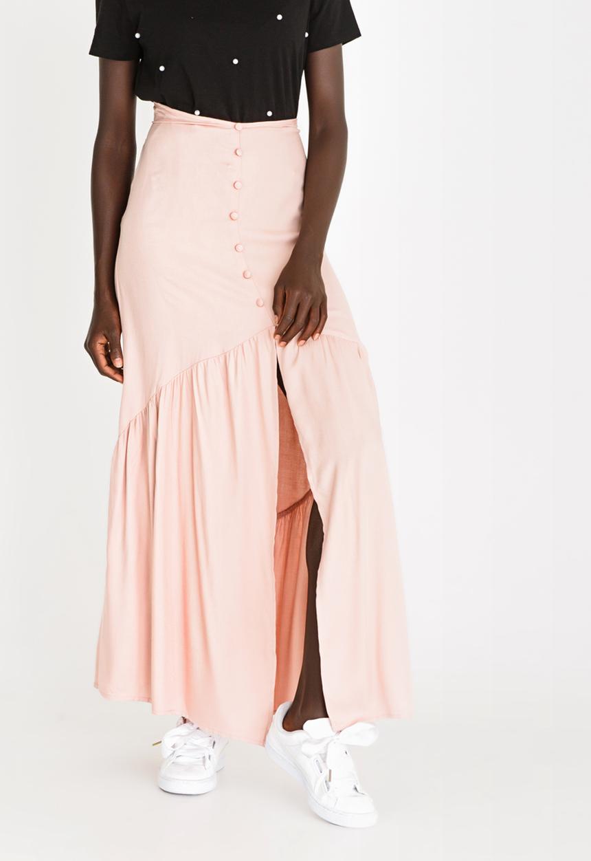 STYLE REPUBLIC - Frill Maxi Skirt Pale Pink