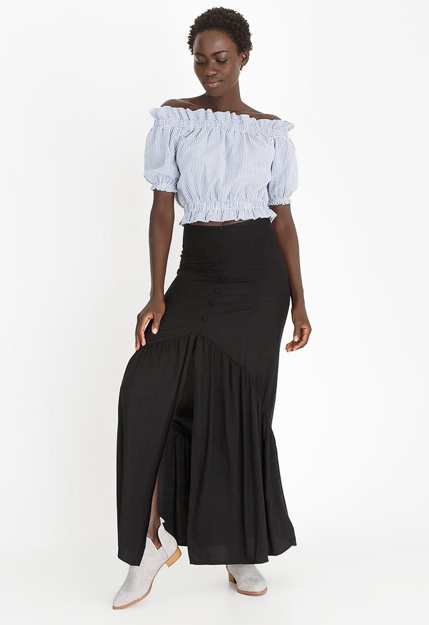 STYLE REPUBLIC - Frill Maxi Skirt Black