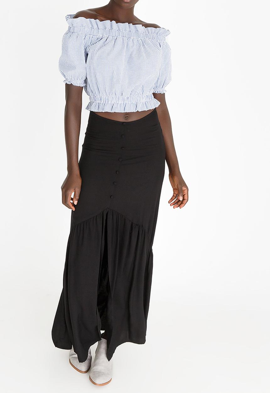 STYLE REPUBLIC - Frill Maxi Skirt Black