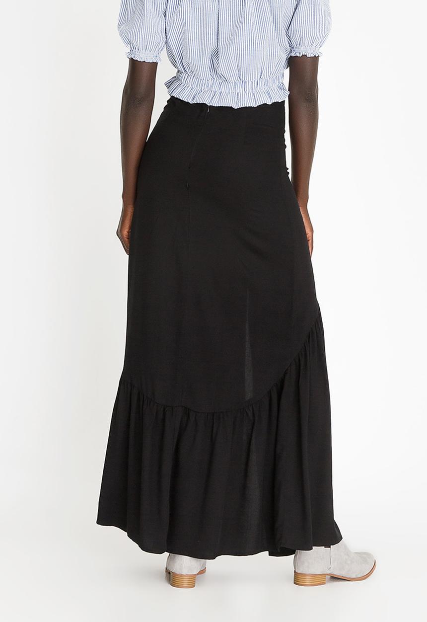 STYLE REPUBLIC - Frill Maxi Skirt Black