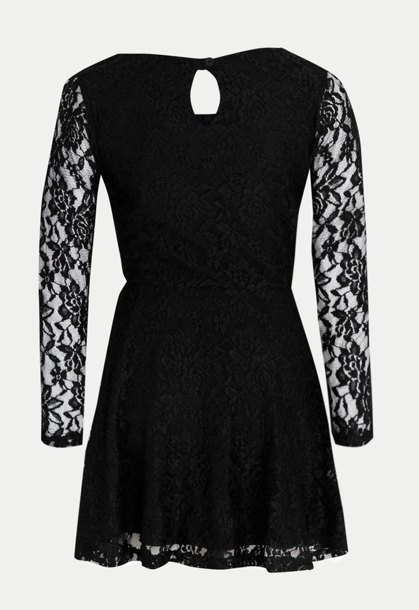 Rebel Republic - Long Sleeve Lace Dress Black