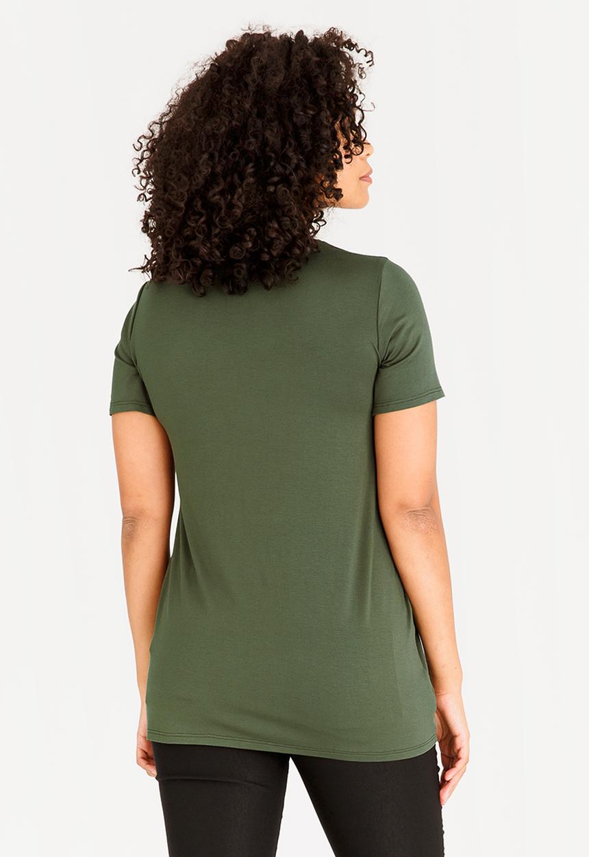 edit Maternity - Eyelet Detail Top Khaki Green
