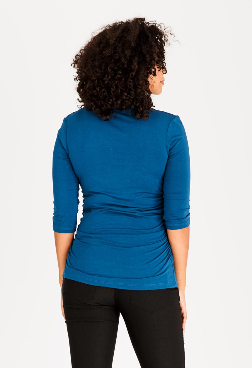 edit Maternity - Side Ruched Tee with 3/4 Sleeve Turquoise