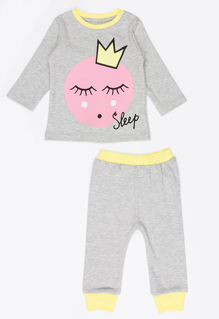 Soobe - Girls Printed Pajamas Set Grey
