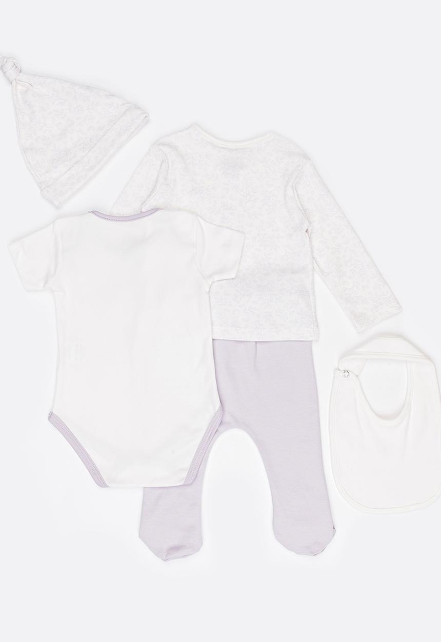 Baby Corner - Girls 5 Piece Cardigan Set White