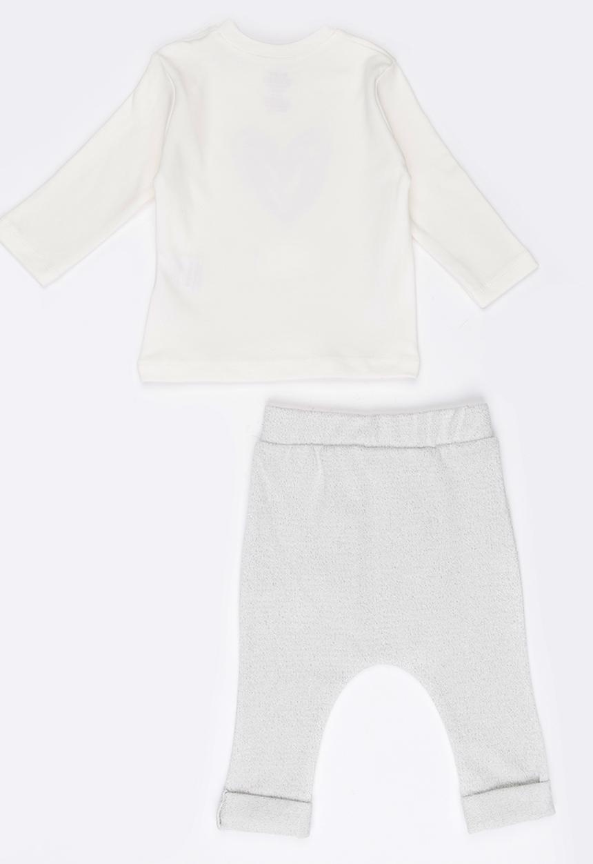 Baby Corner - Girls Harem Pants Set Silver