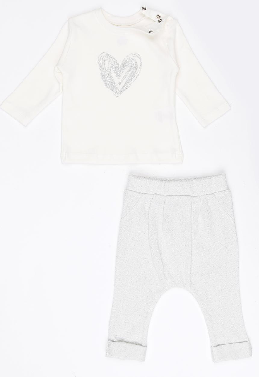 Baby Corner - Girls Harem Pants Set Silver