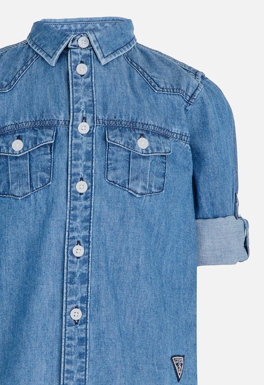GUESS - Slim Denim Shirt Mid Blue