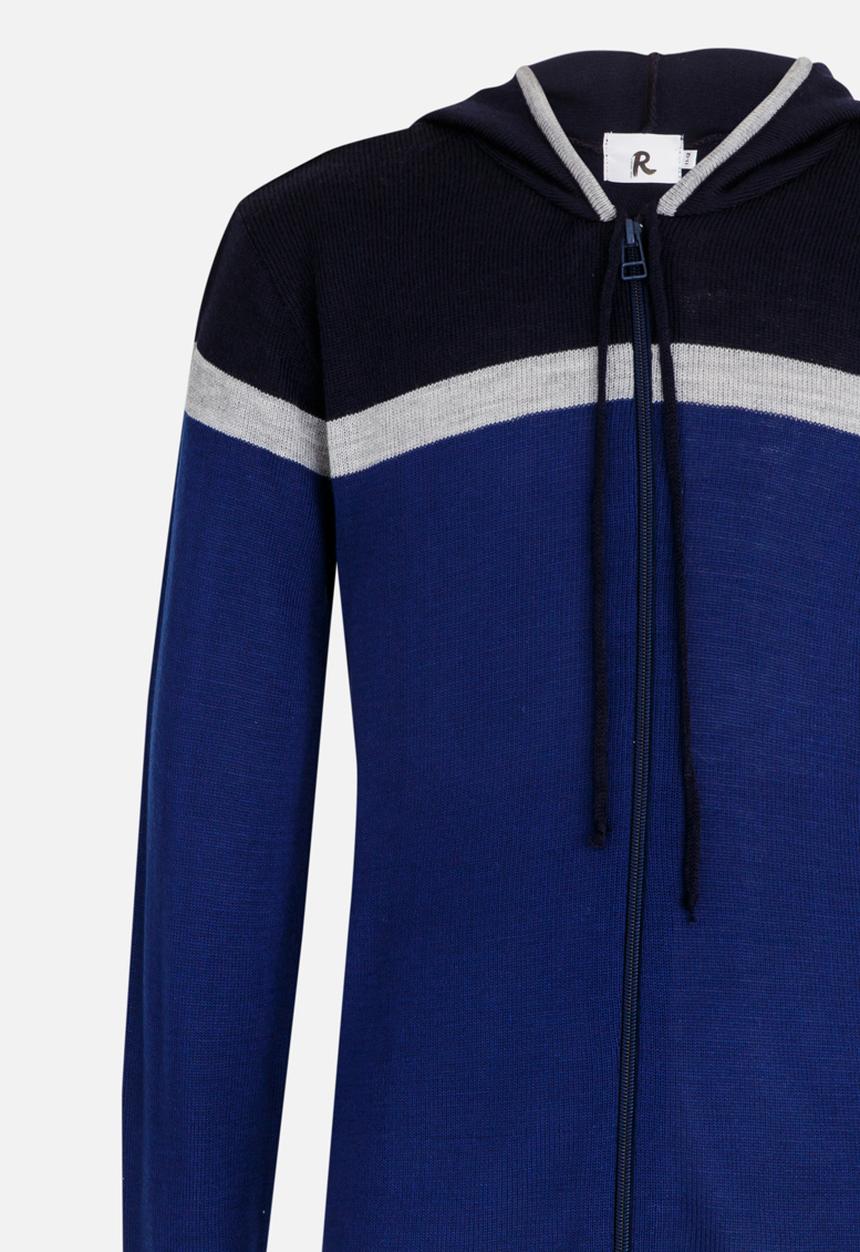 Rebel Republic - Zip Through Long Sleeve Hoodie Cardigan Navy