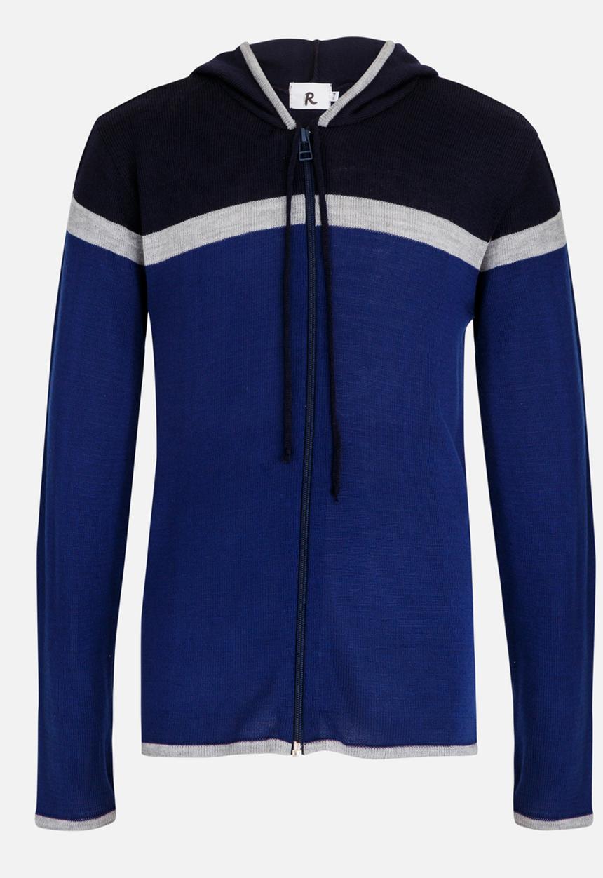 Rebel Republic - Zip Through Long Sleeve Hoodie Cardigan Navy