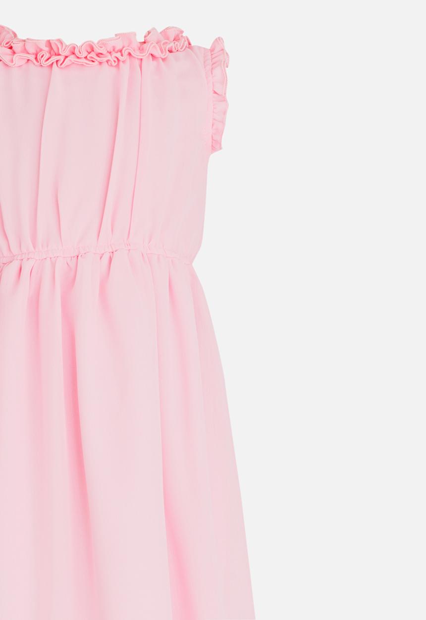 See-Saw - Mesh Dress with Ruffles Pale Pink