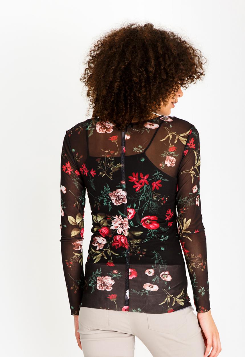 cath.nic - Floral Printed Top Black