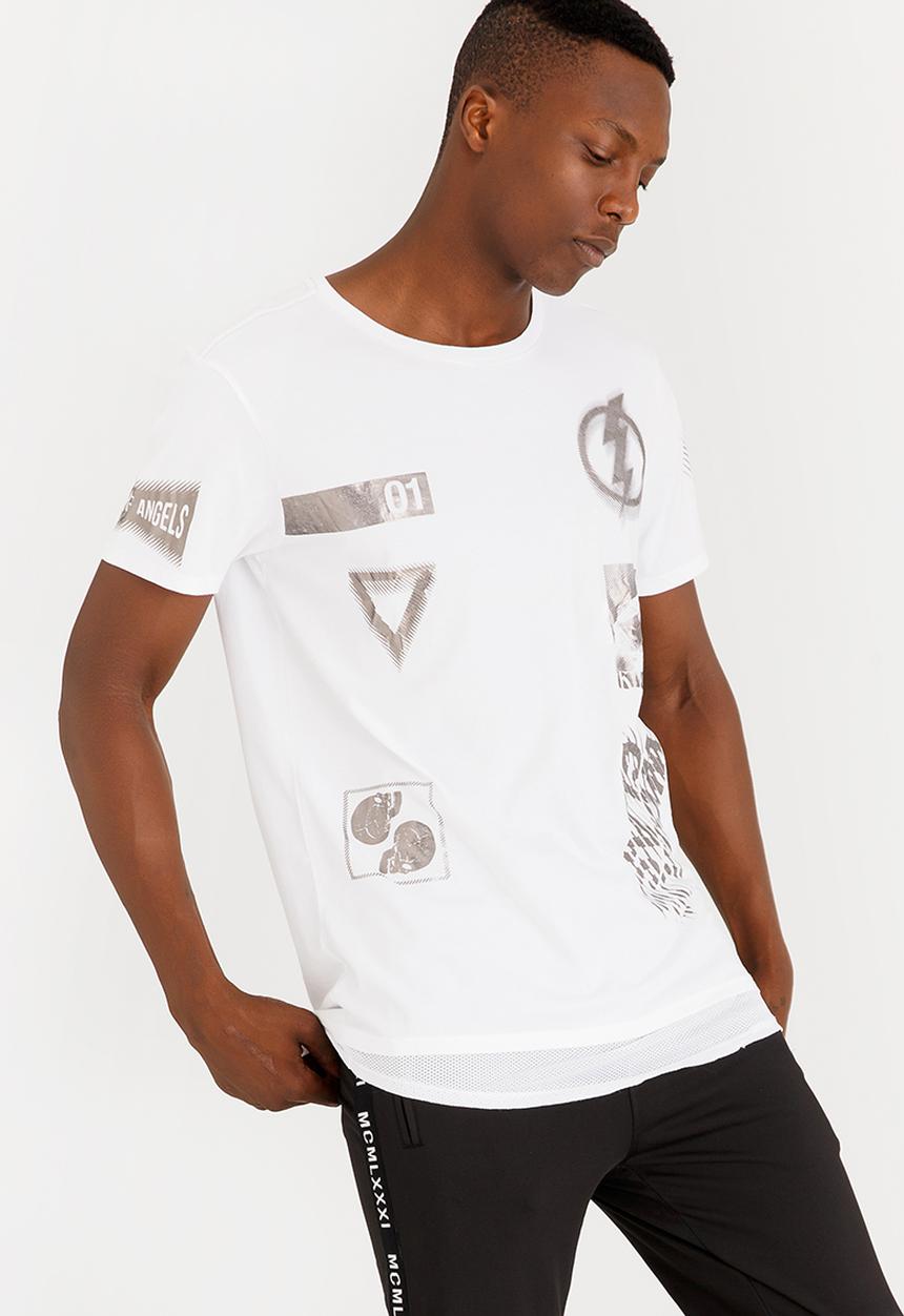 GUESS - Moto Stamp Tee White