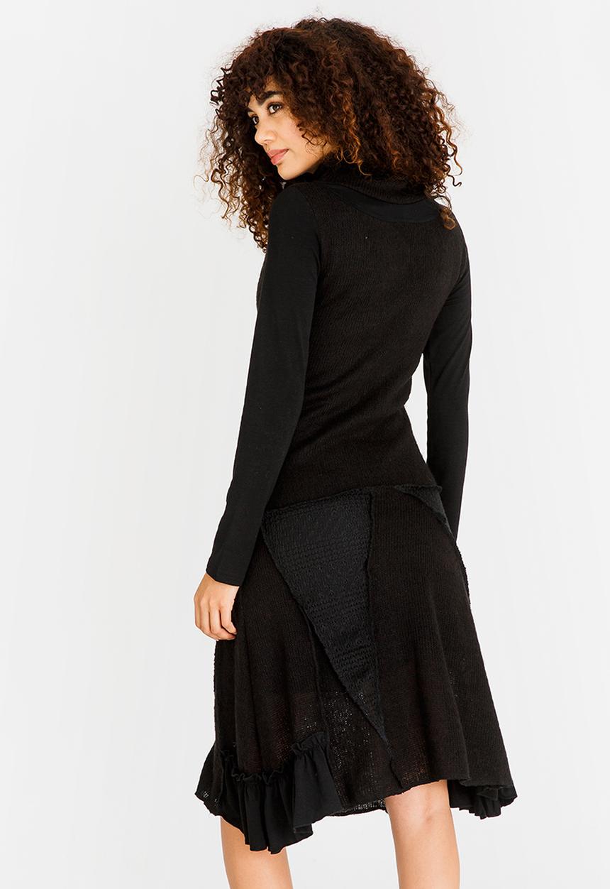 Revenge - Cowl-neck Dress Black