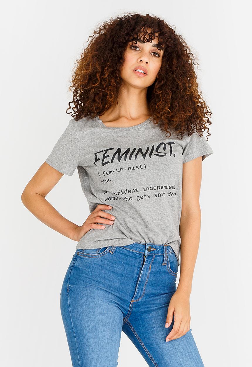 Vero Moda - Slogan Tee Pale Grey