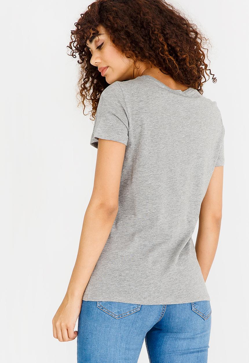 Vero Moda - Slogan Tee Pale Grey