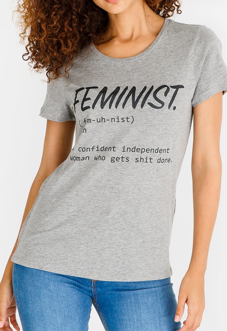 Vero Moda - Slogan Tee Pale Grey