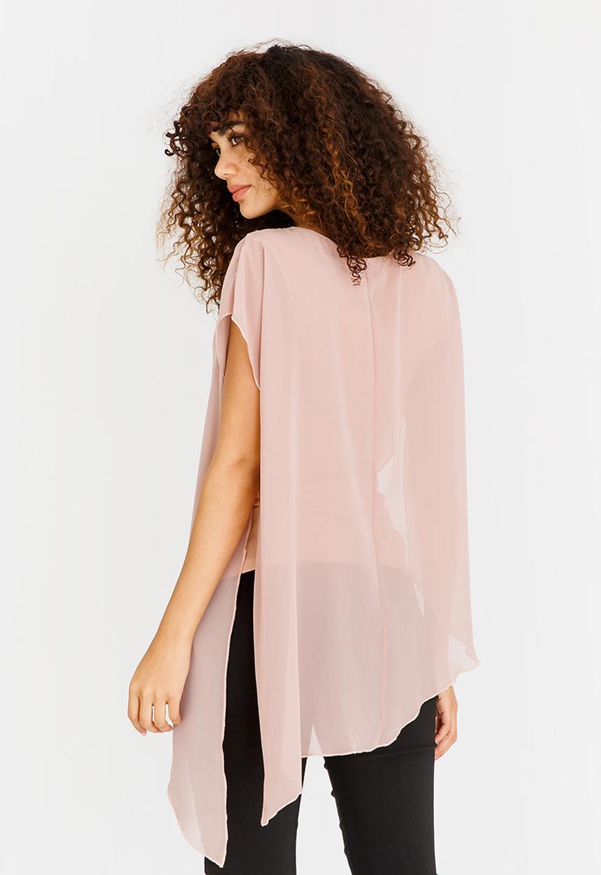 edit - Double Layer Blouse Pale Pink