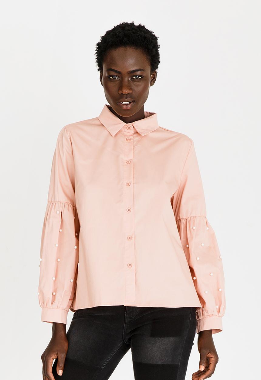 STYLE REPUBLIC - Pearl Detail Shirt Pale Pink