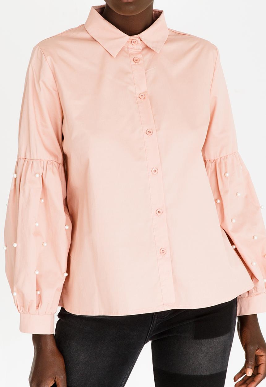 STYLE REPUBLIC - Pearl Detail Shirt Pale Pink