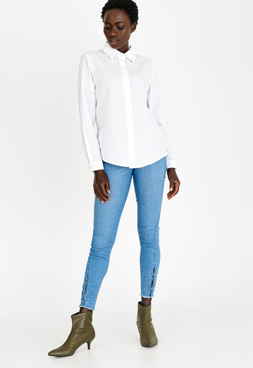 STYLE REPUBLIC - Pearl Detail Shirt White