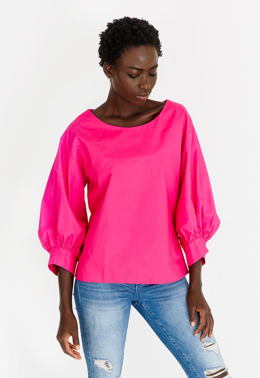 STYLE REPUBLIC - Volume Sleeve Blouse Cerise Pink