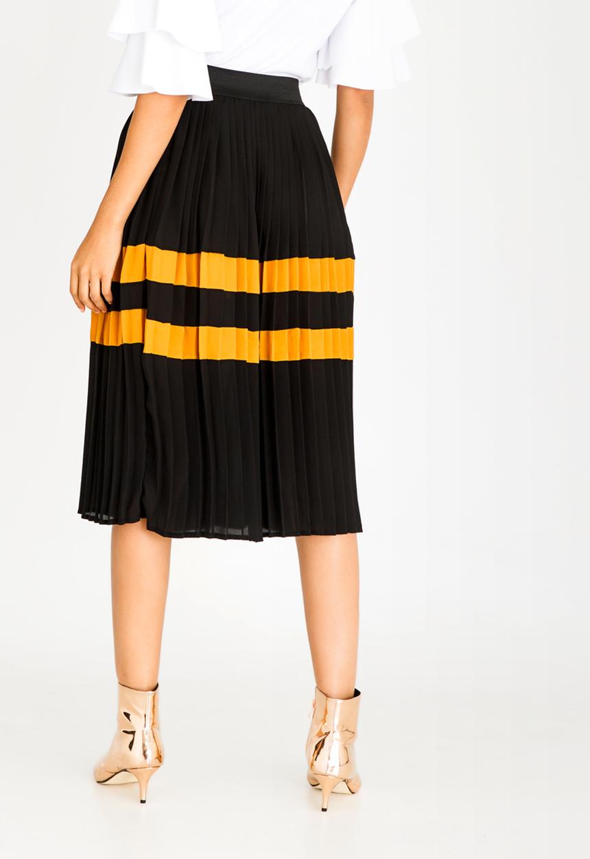 STYLE REPUBLIC - Pleated Midi Skirt Black