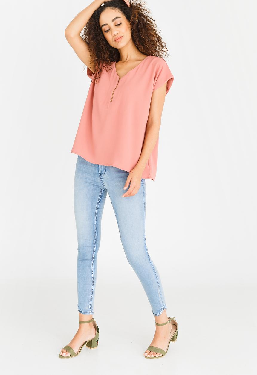 edit - Zip Blouse Mid Pink