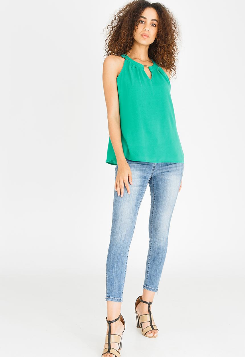 edit - Trim Detail Cami Green