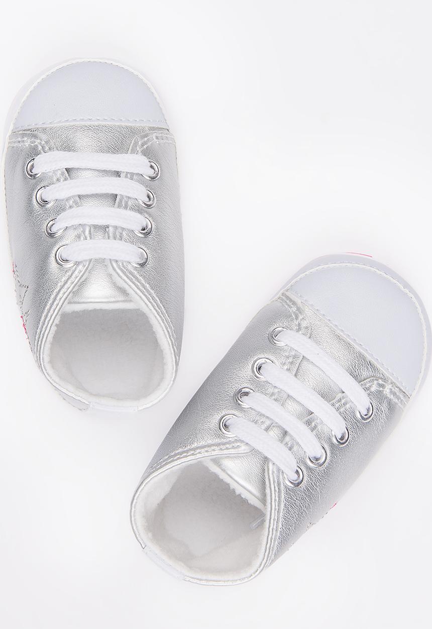 Pop Candy - Printed High Top Sneaker Silver
