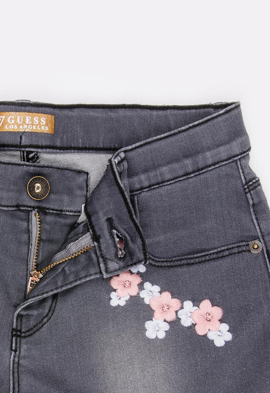 GUESS - Floral Denim Shorts Grey