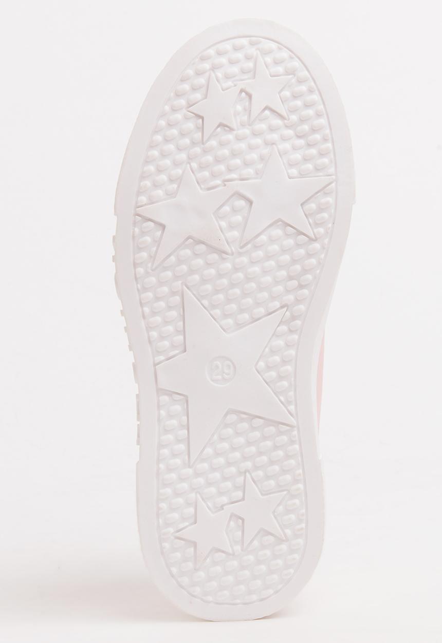 Pop Candy - Girls Rose Printed Sneaker Pale Pink