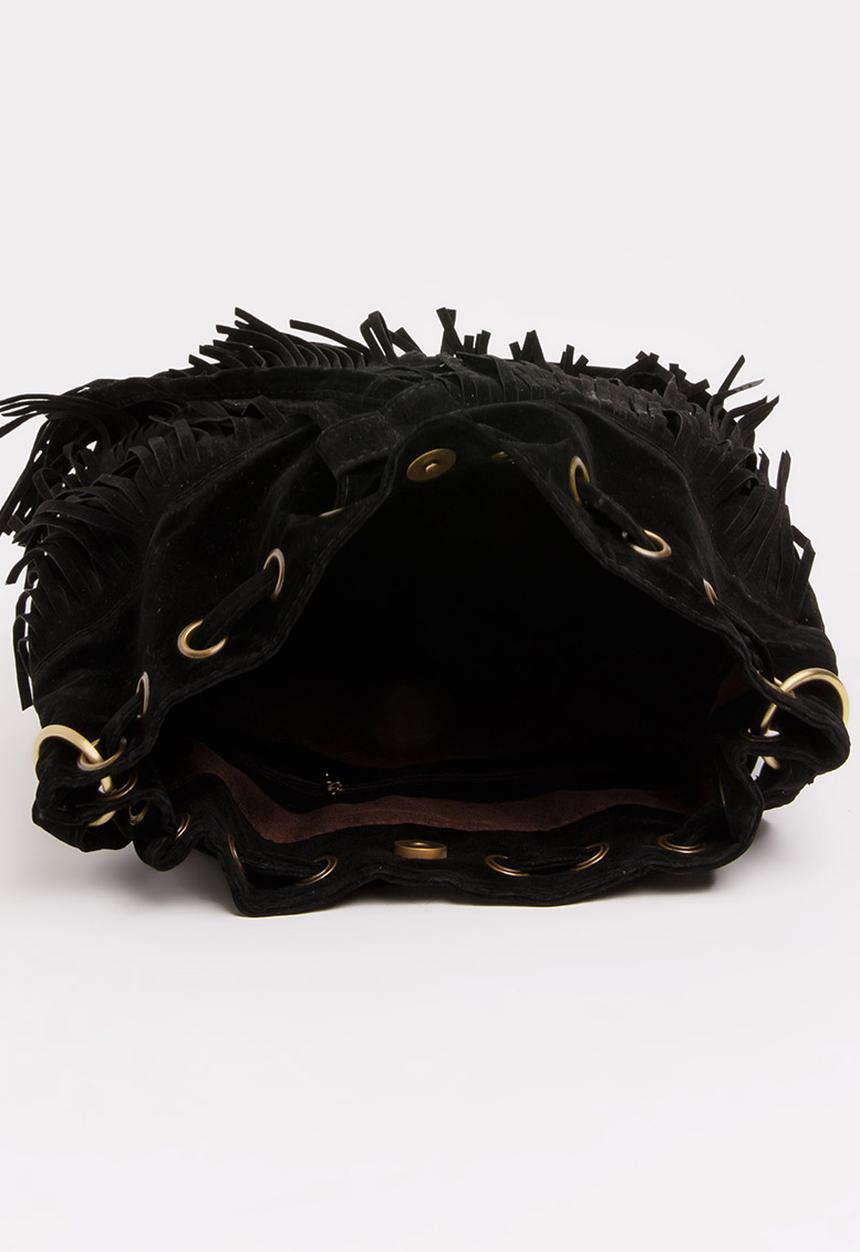 Pop Candy - Girls Fringe Pouch Handbag Black