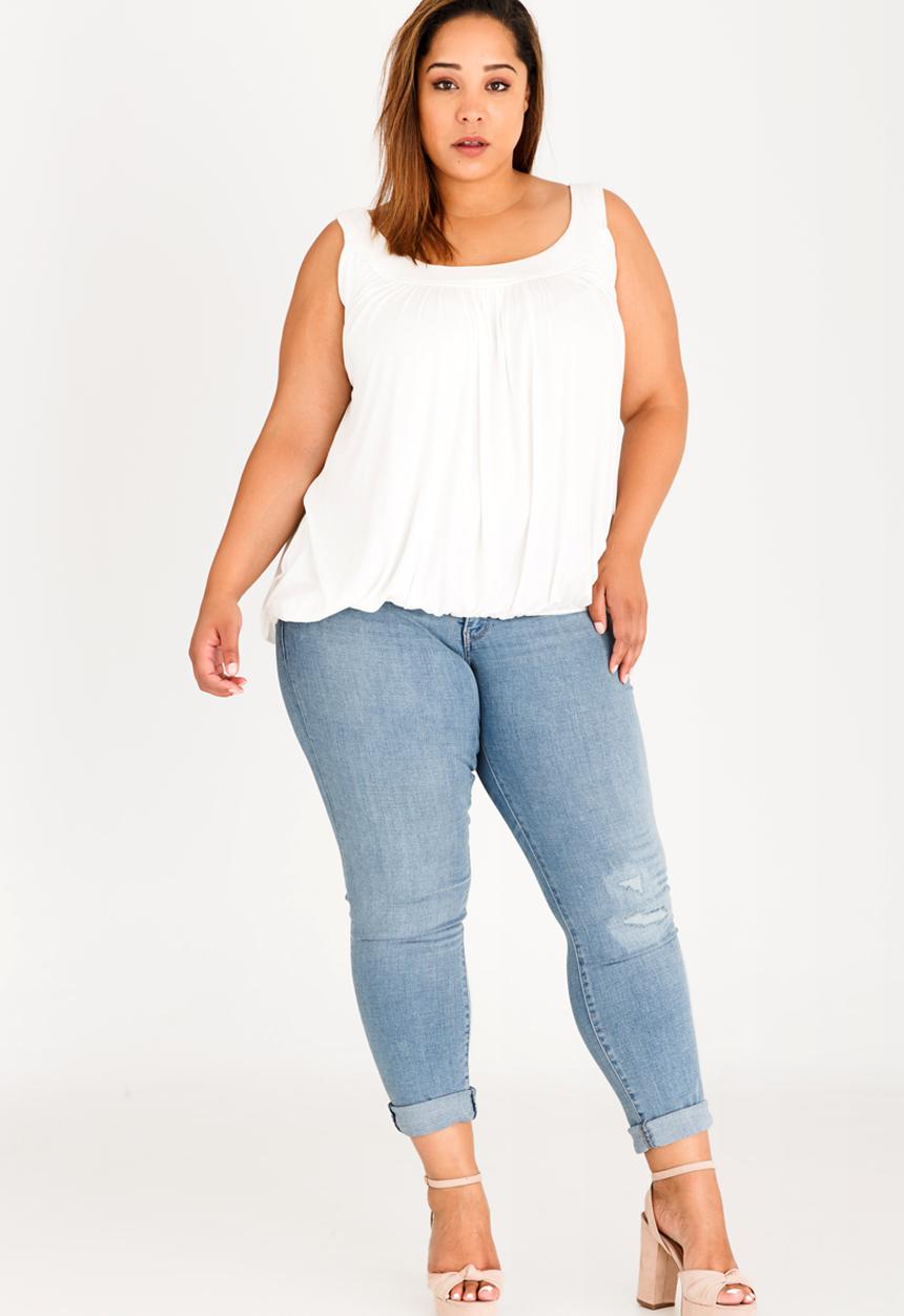 edit Plus - Bubble Hem Cami Cream