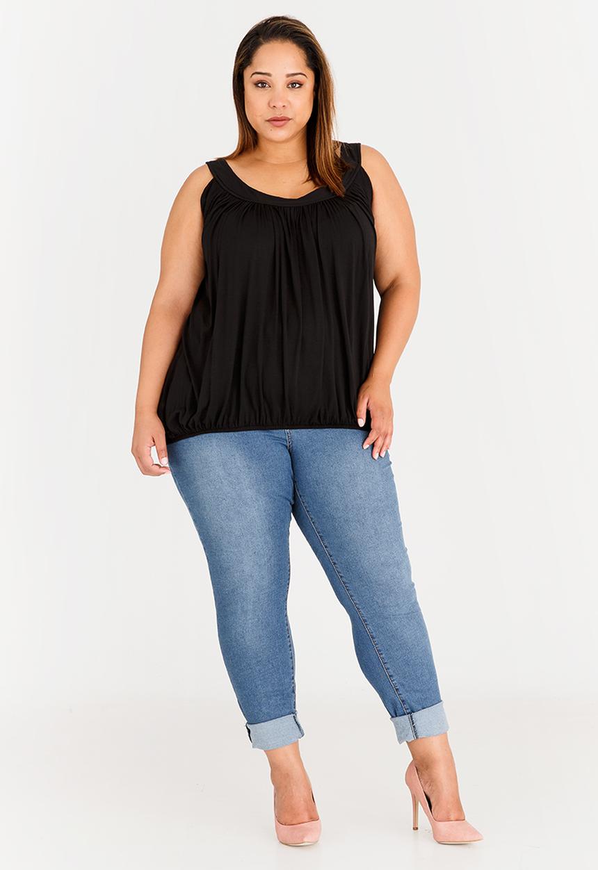 edit Plus - Bubble Hem Cami Black