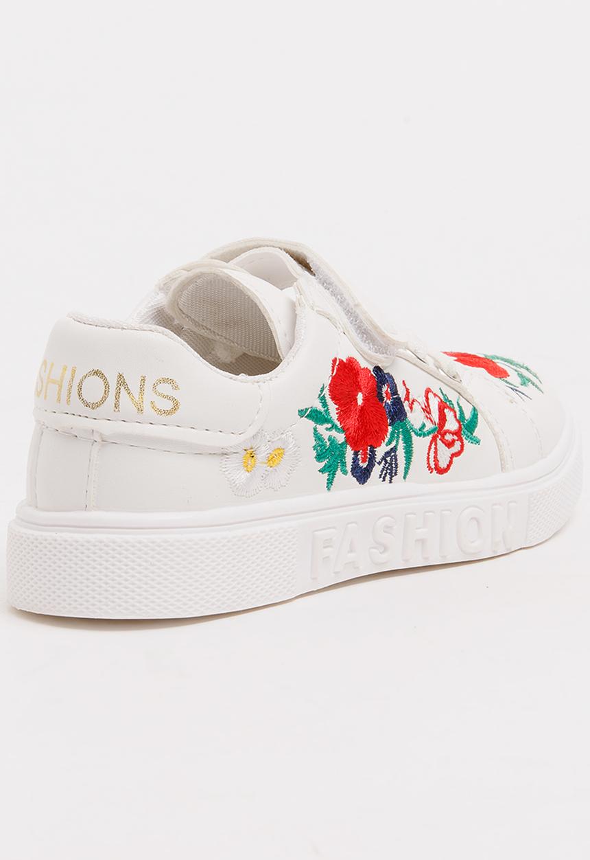 Pop Candy - Girls Rose Printed Sneaker White