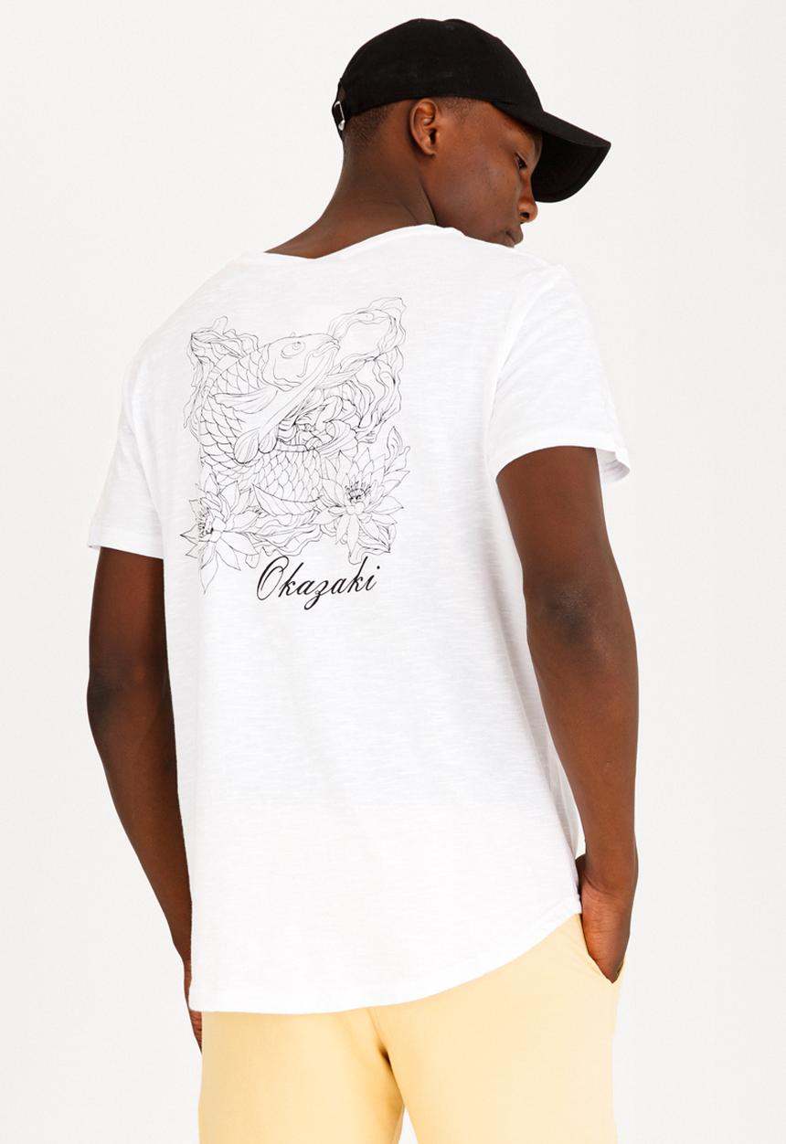 Unruly - Longer Length Printed Tee White