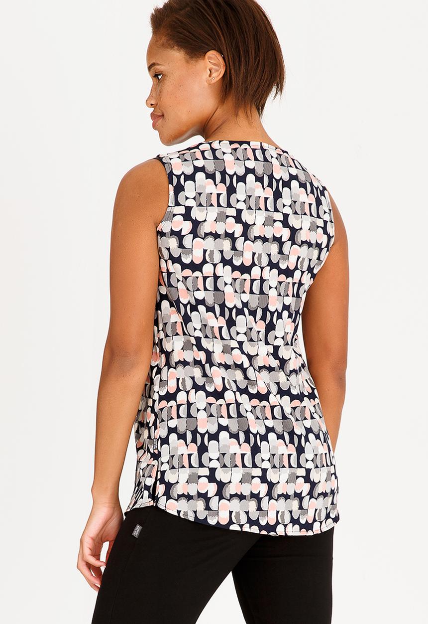 Cherry Melon - Splash Spot Pleat Tank Top Navy