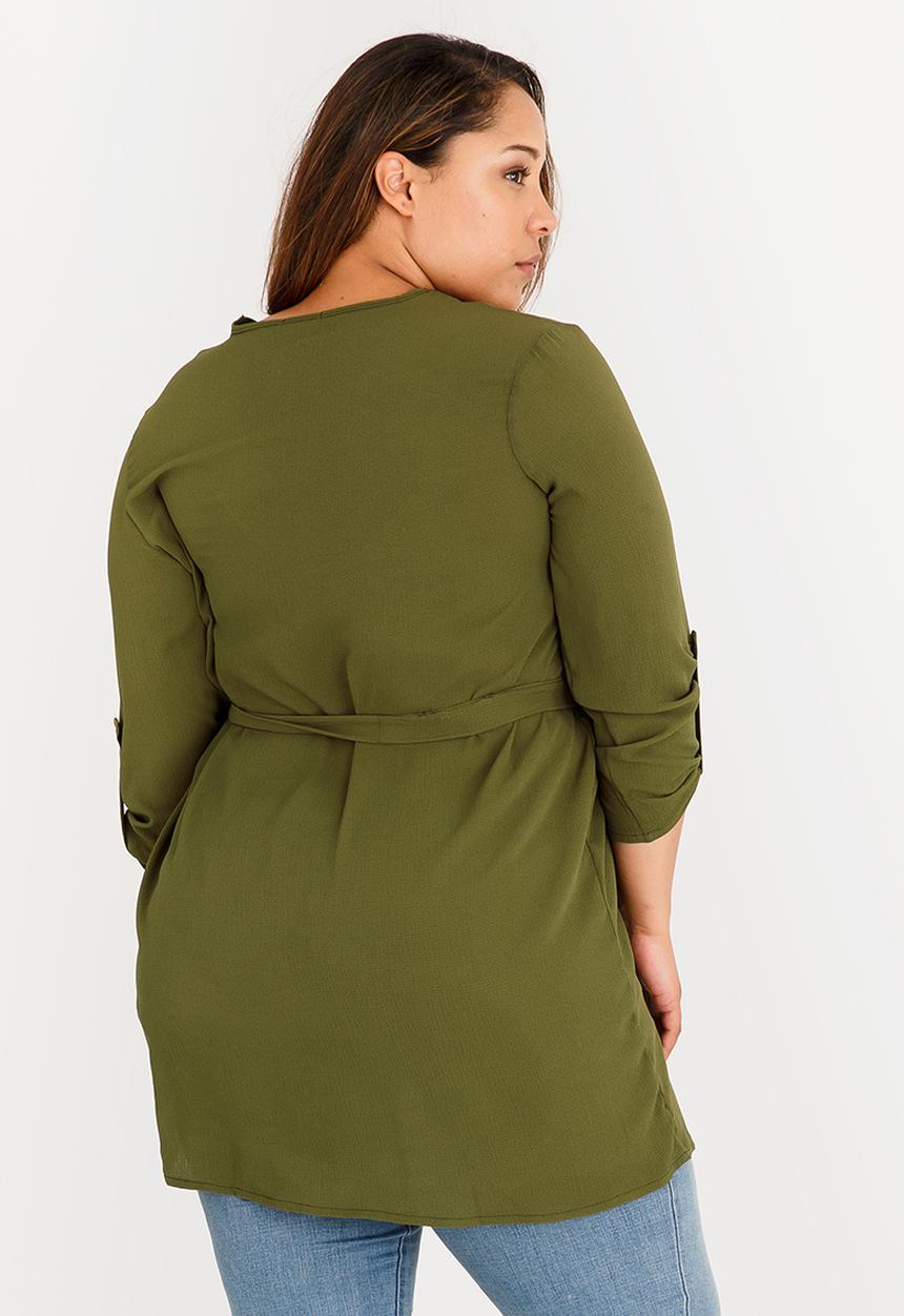 STYLE REPUBLIC PLUS - V-neck Tunic Green