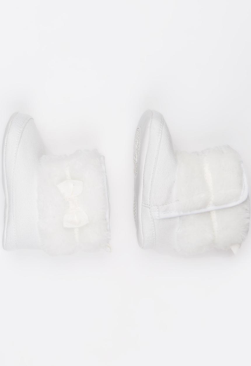 Pop Candy - Girls bow boots - white