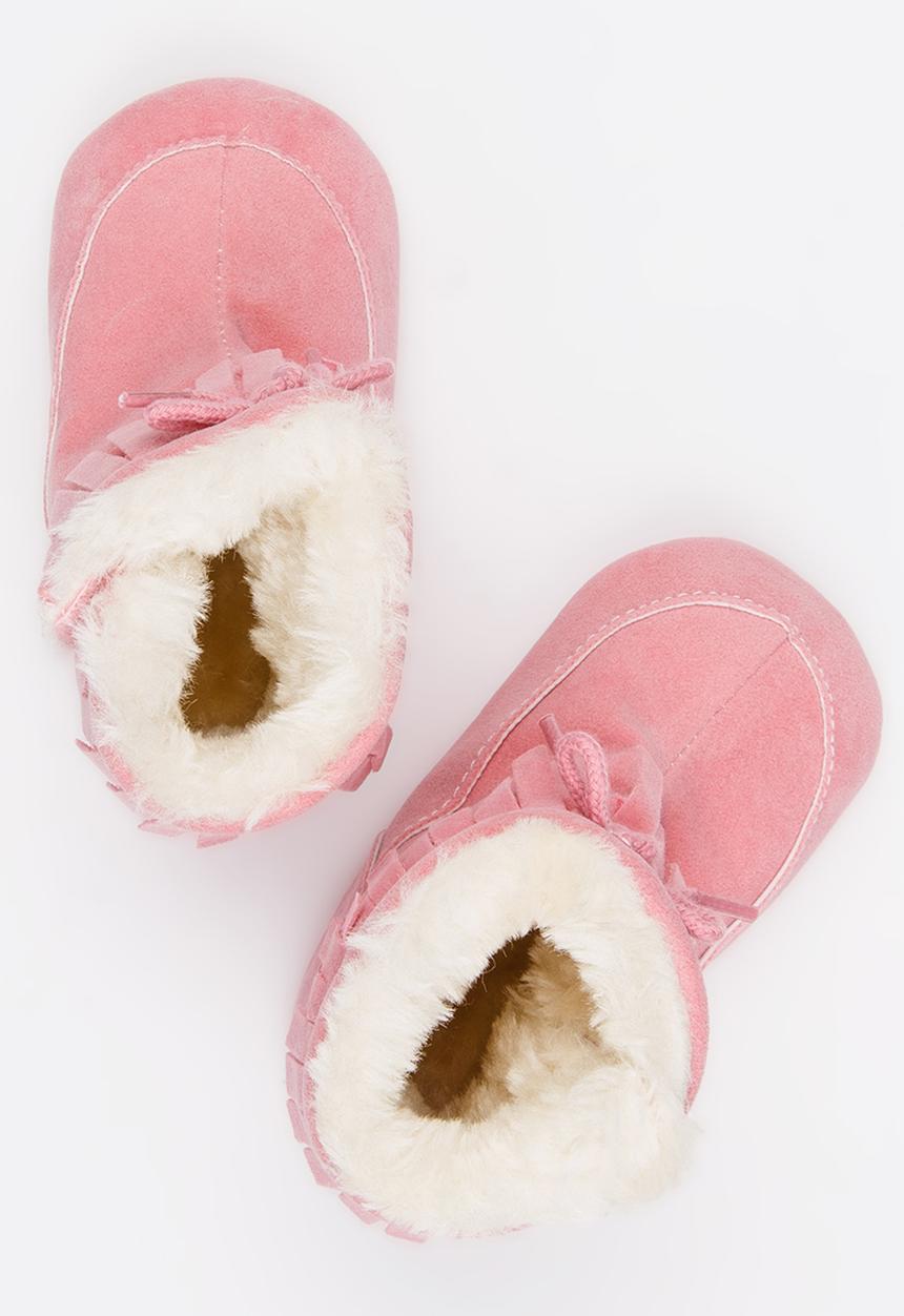 Pop Candy - Girls Fringed Boot Mid Pink