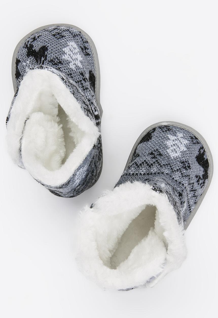 Pop Candy - Boys booties - grey & black 