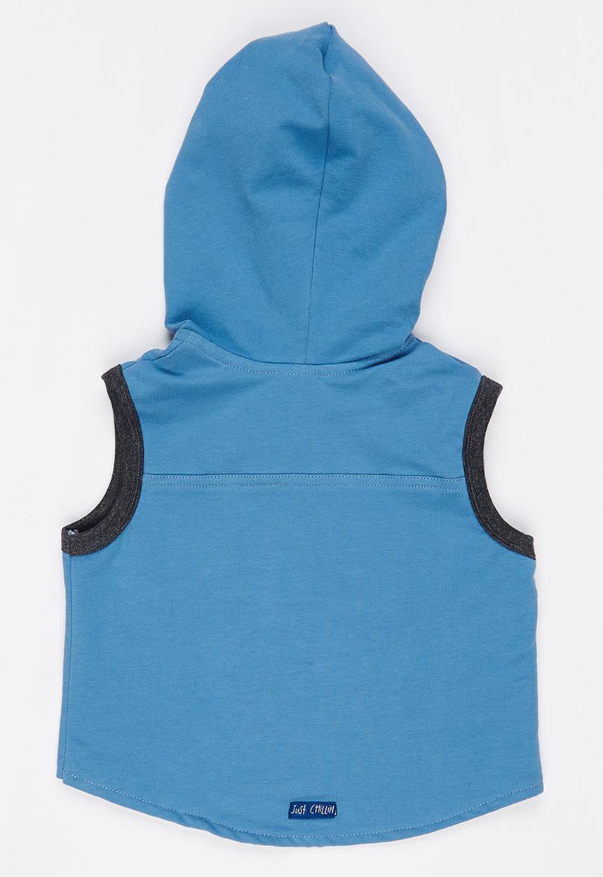 Just chillin - Sleeveless Hoodie Blue