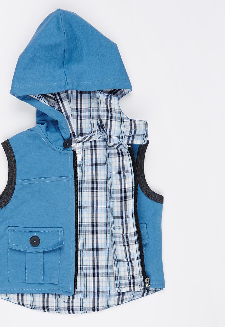 Just chillin - Sleeveless Hoodie Blue