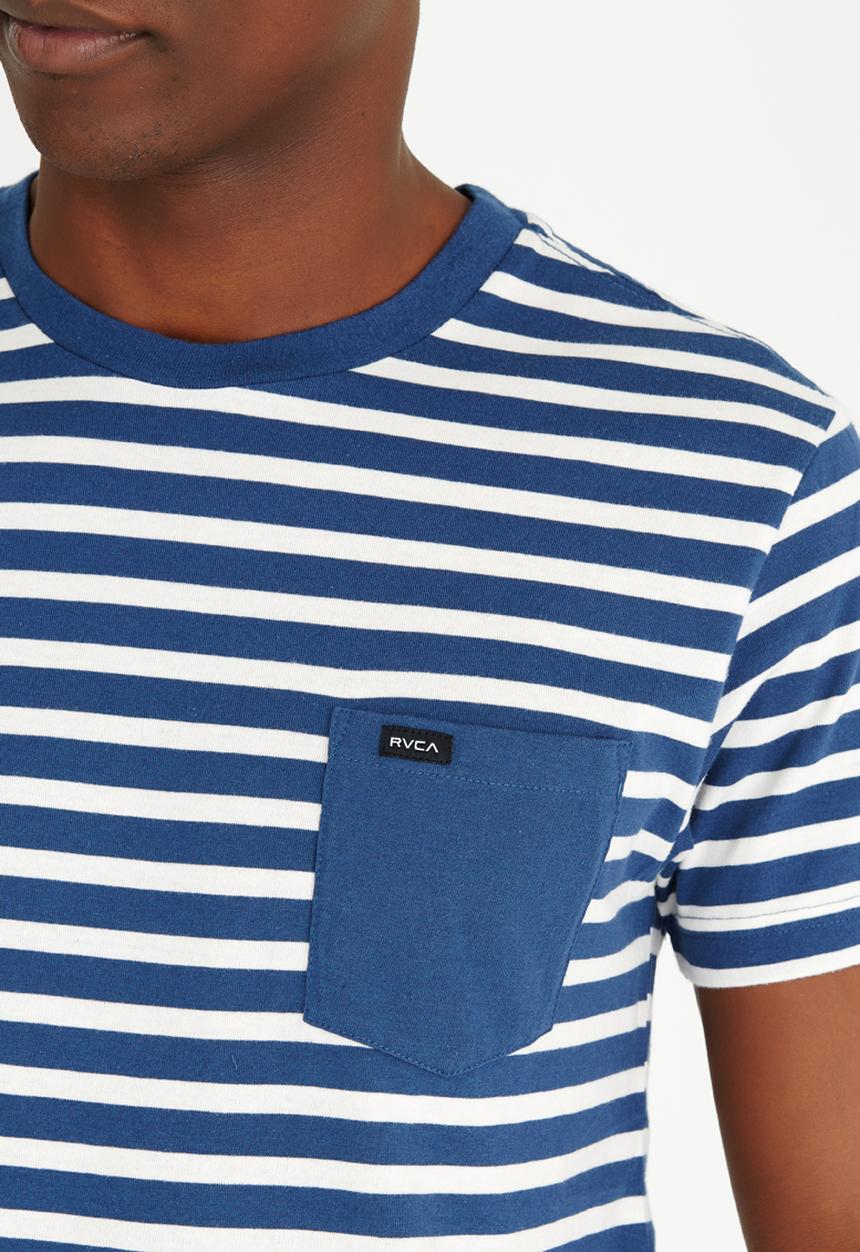 RVCA - Mana Rib-knit Crew neck T-Shirt Navy