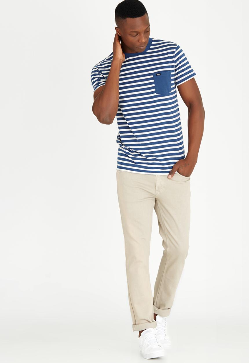 RVCA - Mana Rib-knit Crew neck T-Shirt Navy